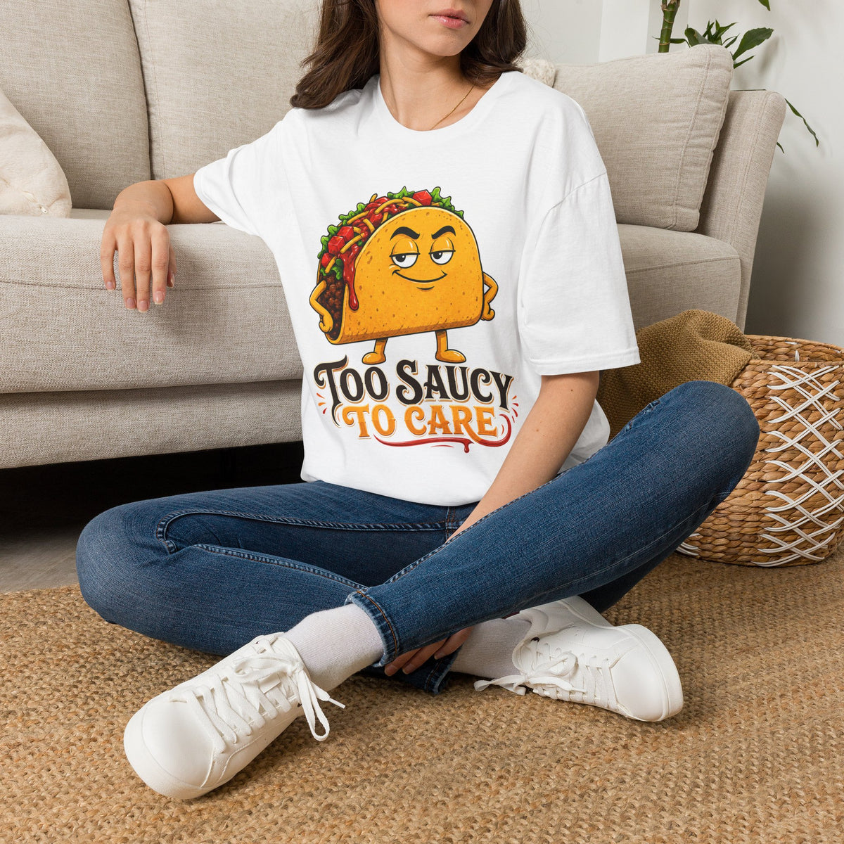 Too Saucy To Care Funny Taco T-Shirts