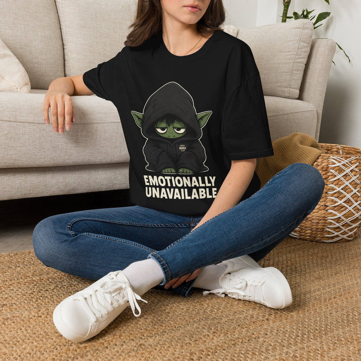 Cute Hooded Alien Graphic T-Shirt