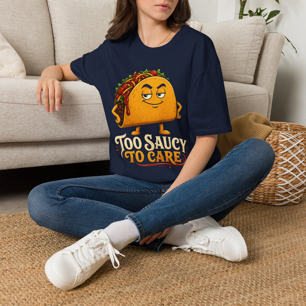 Too Saucy To Care Funny Taco T-Shirts