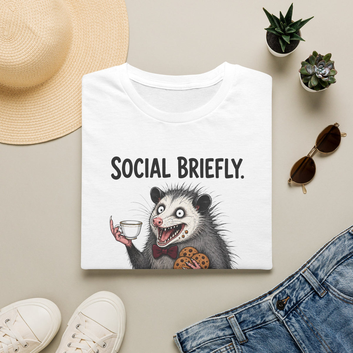 Social Briefly Feral Immediately T-Shirt