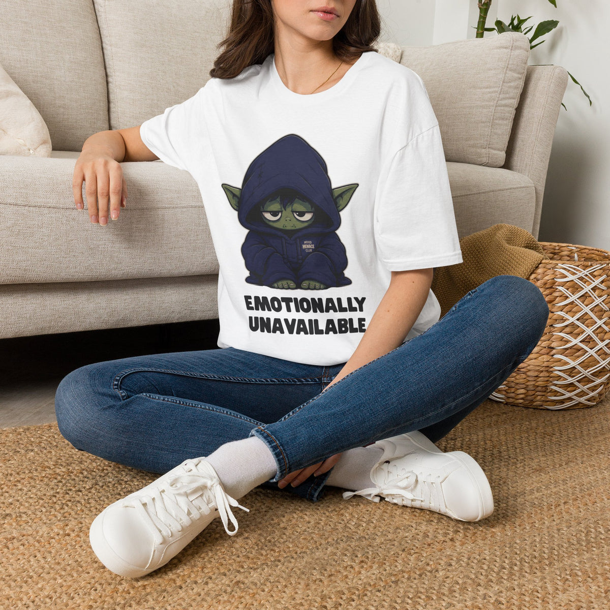 Cute Hooded Alien Graphic T-Shirt
